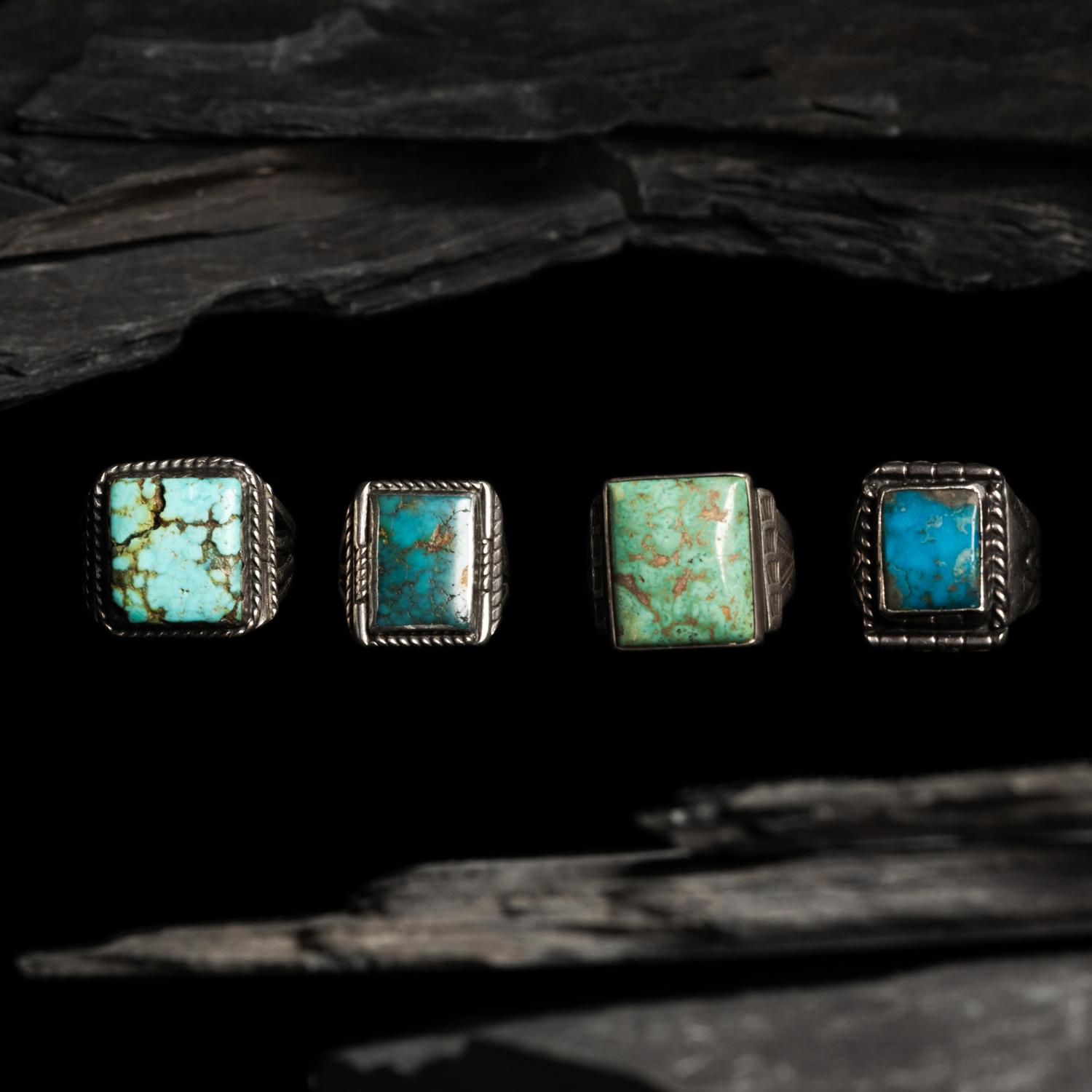 Navajo Silver and Turquoise Cuff Bracelets