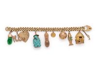 YELLOW GOLD CHARM BRACELET