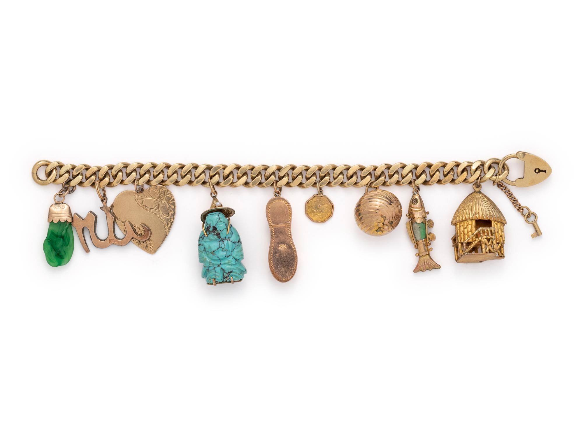 YELLOW GOLD CHARM BRACELET