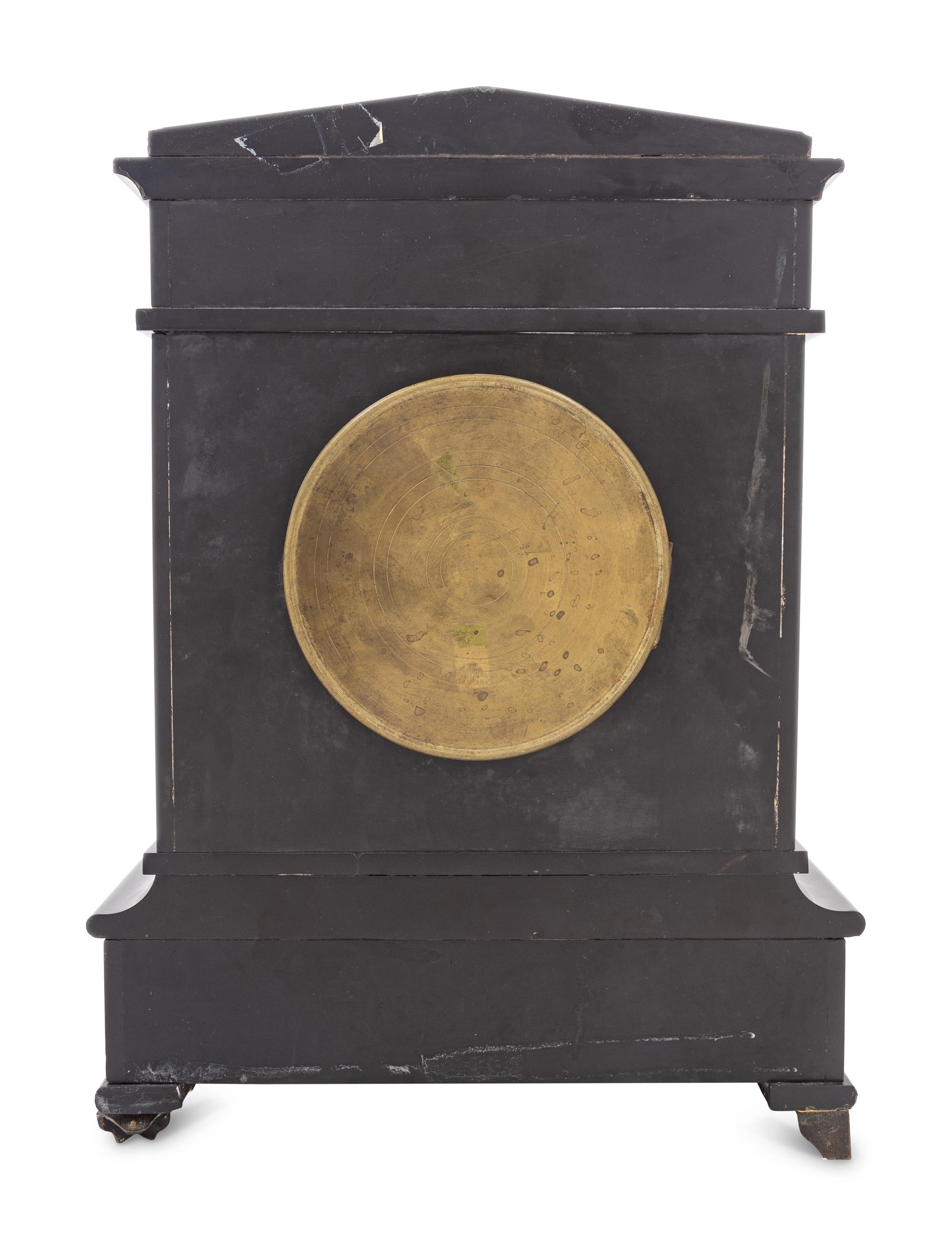 A French Bronze and Slate Mantel Clock