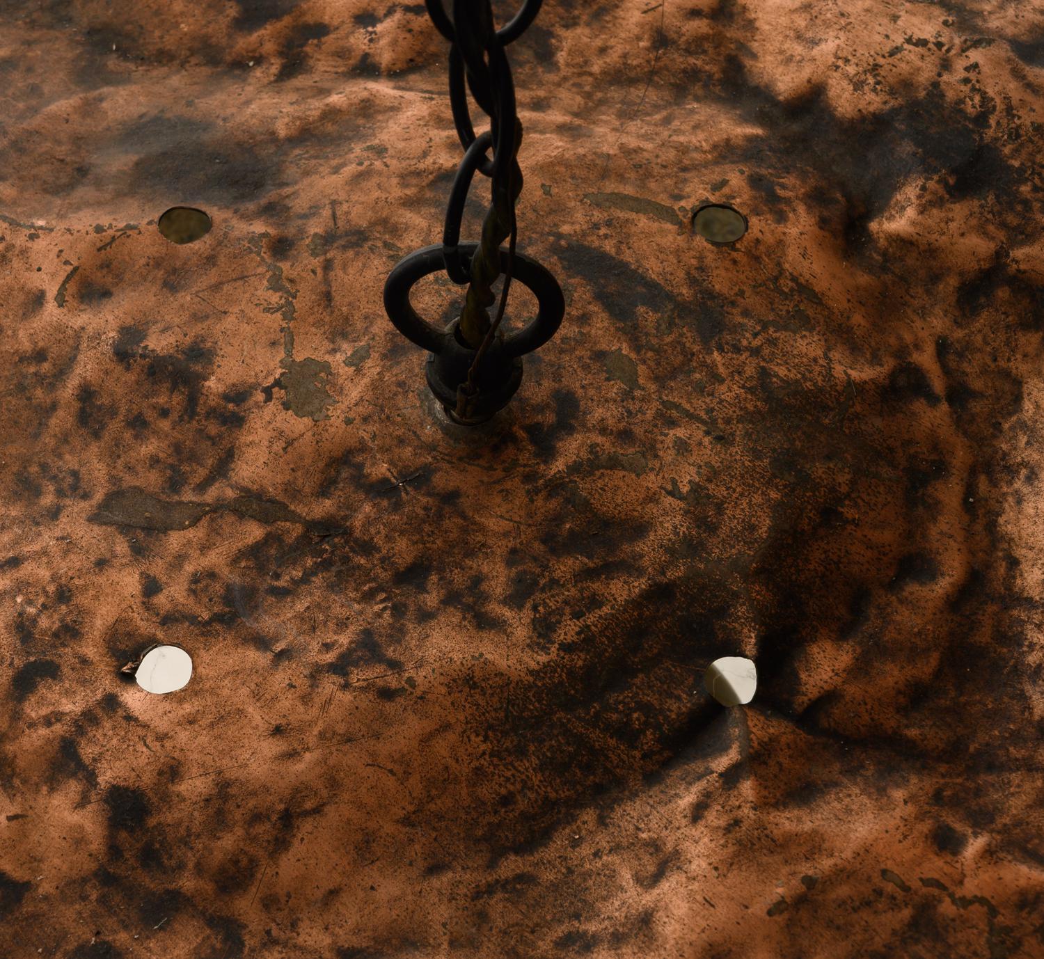 Three Copper and Metal Light Fixtures
