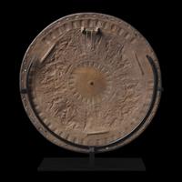 A Victorian Iron Parade Shield with Scenes from the Life of Julius Caesar