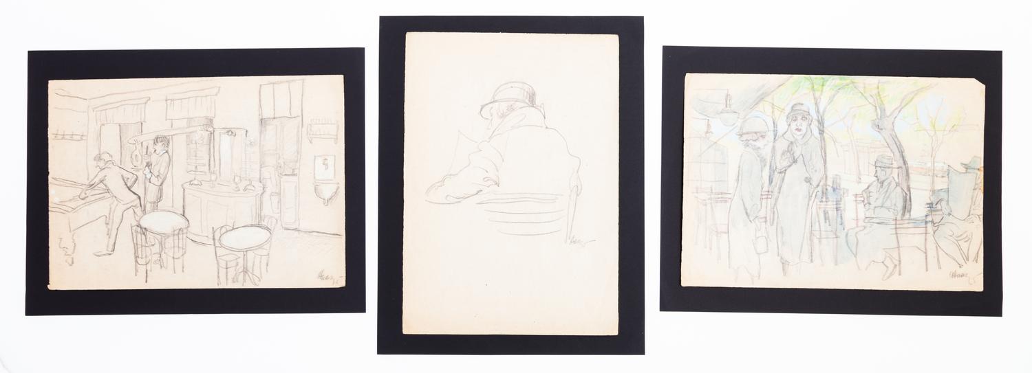 Theodor Haas, (German, 1861–1933), A Group of Three German Expressionist Drawings