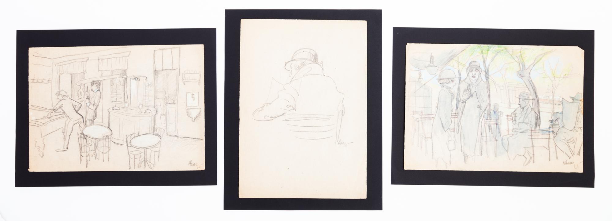 Theodor Haas, (German, 1861–1933), A Group of Three German Expressionist Drawings