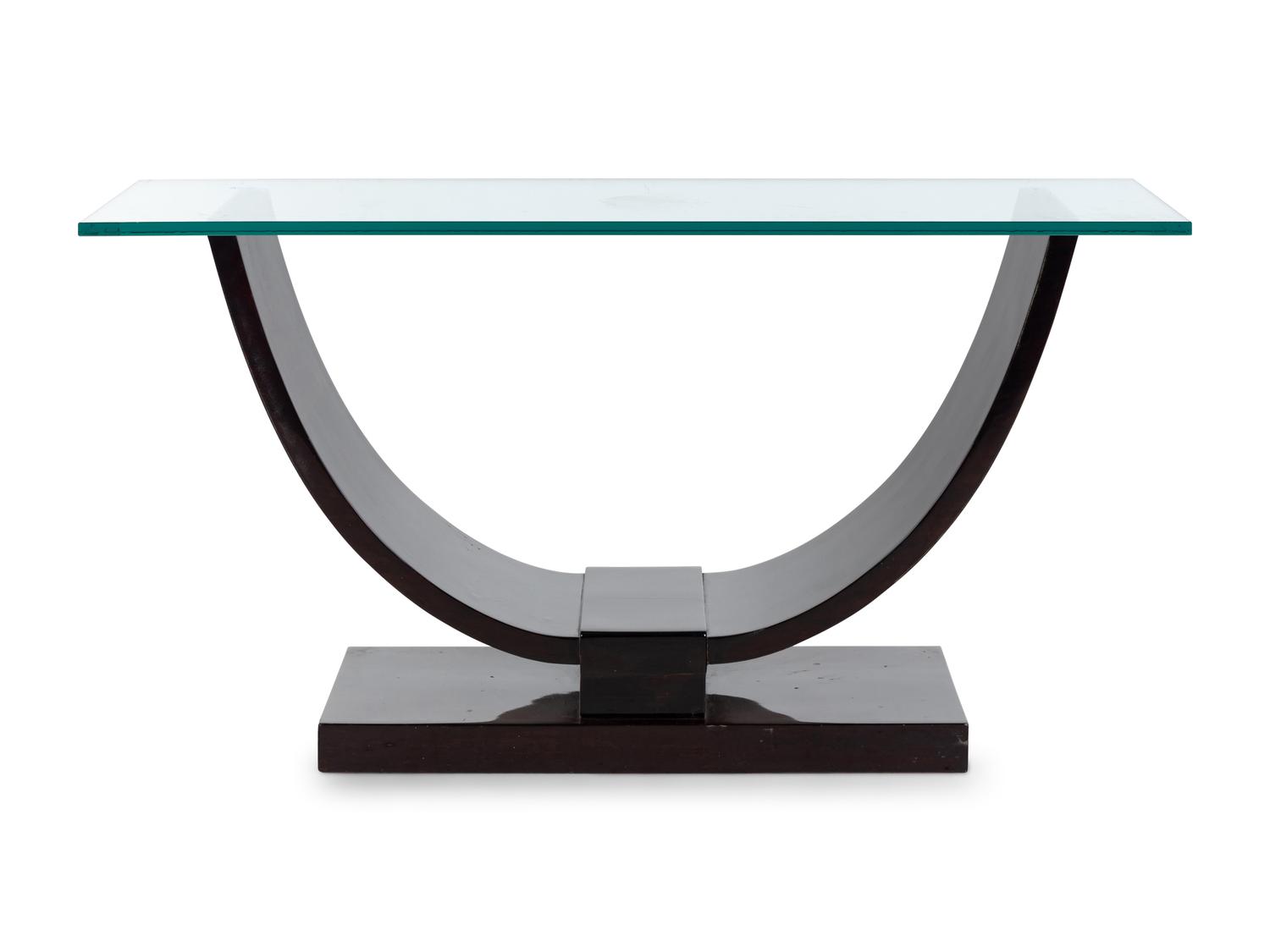 An Art Deco Style Glass-Top Console Table