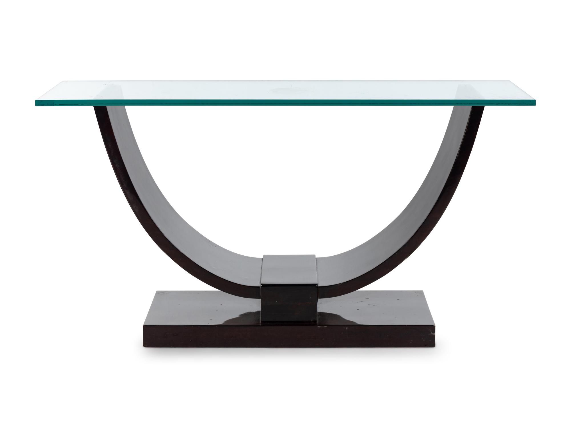 An Art Deco Style Glass-Top Console Table