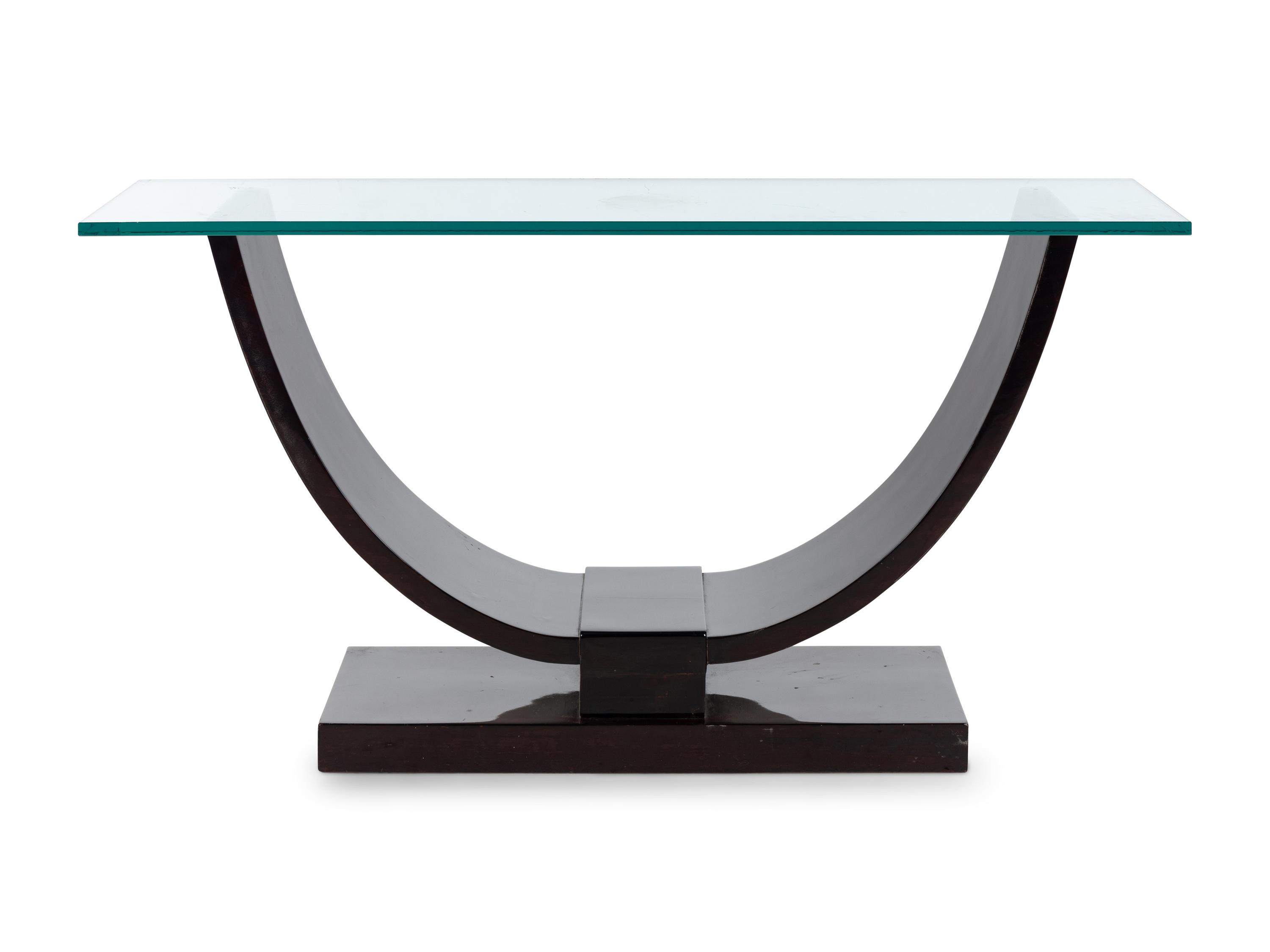 An Art Deco Style Glass-Top Console Table