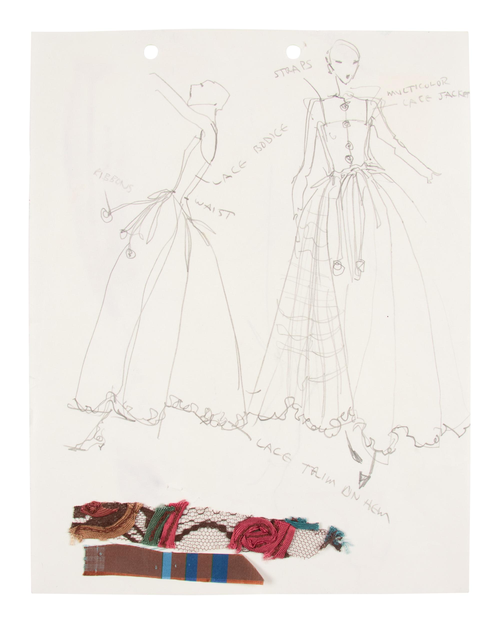 Group of Nine Geoffrey Beene Fashion Sketches , by Jesper Nyeboe