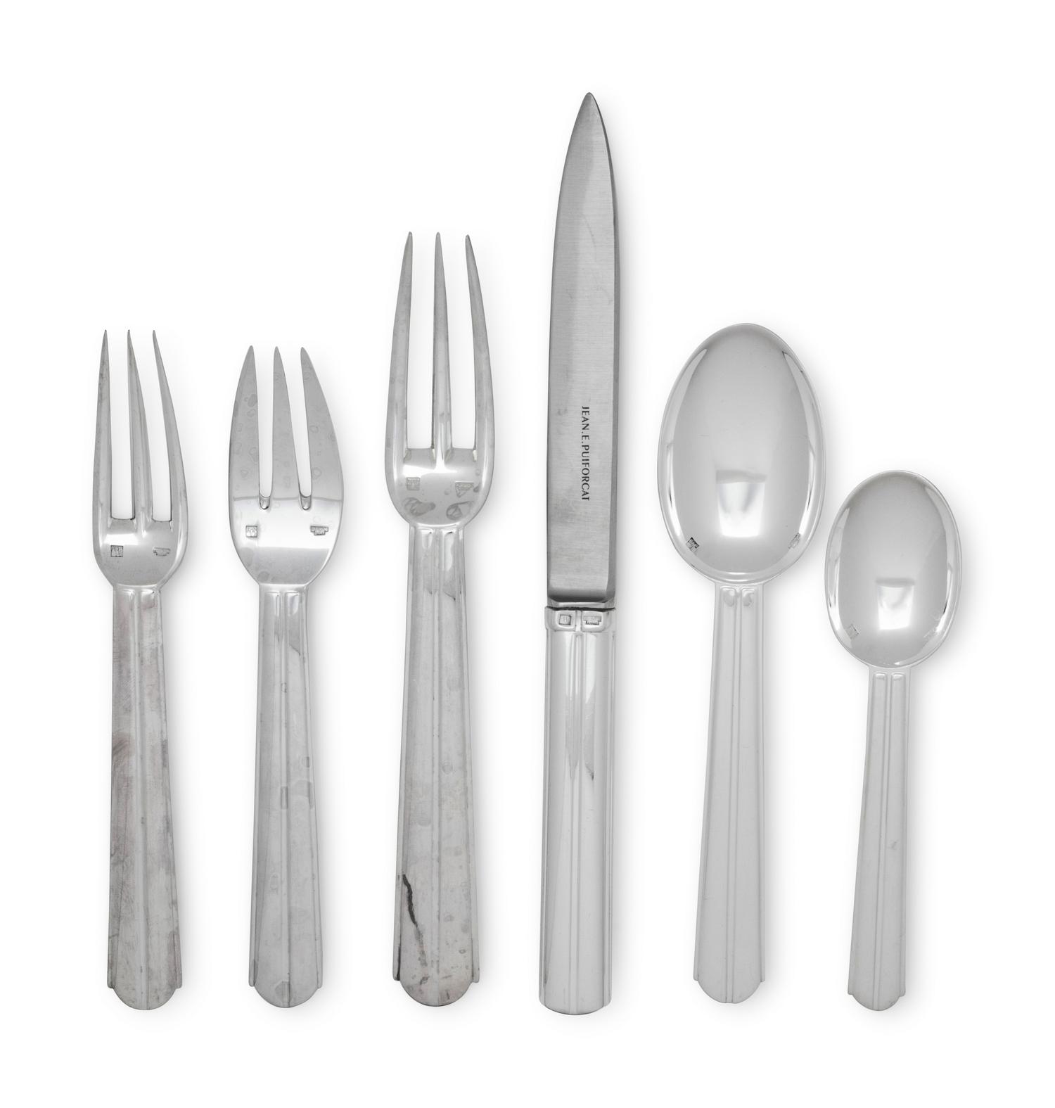 A Puiforcat Chantaco Silver-Plate Flatware Service
