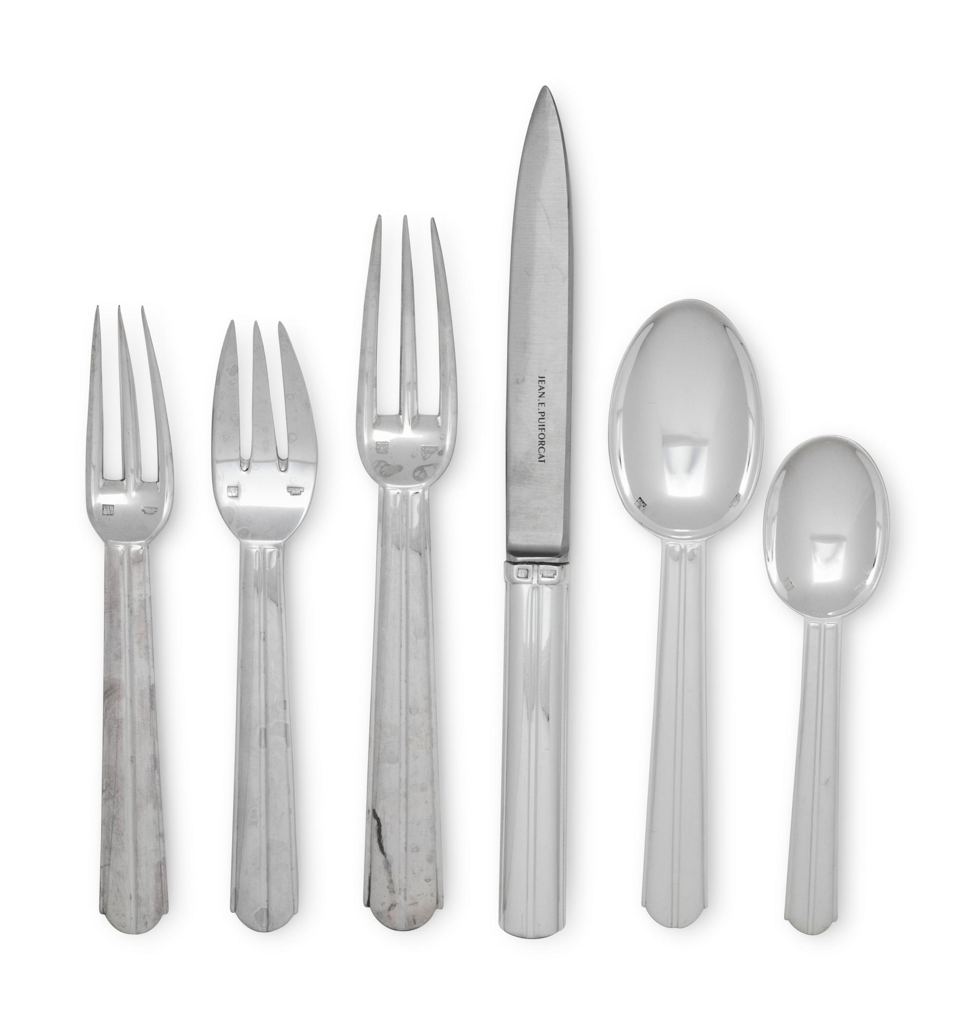 A Puiforcat Chantaco Silver-Plate Flatware Service