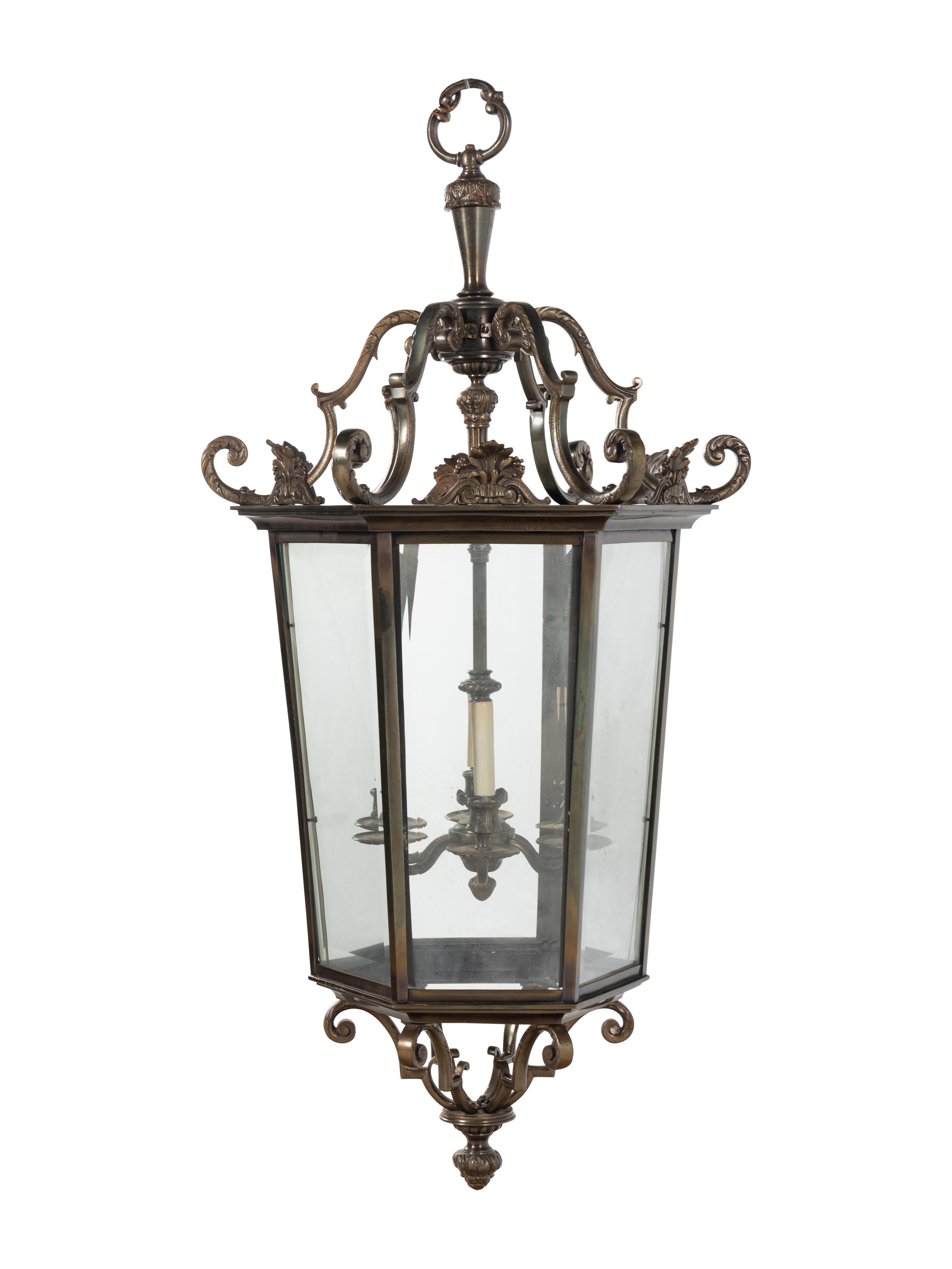 A Brass Hall Lantern