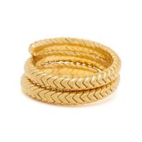 BULGARI, YELLOW GOLD AND DIAMOND 'SPIGA', TRIPLE WRAP BRACELET