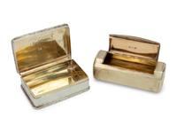 Two English Silver Snuff Boxes