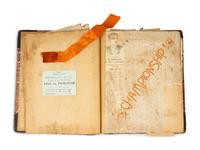 A Historical Princeton Scrapbook Featuring Princeton vs. Yale Nov. 28 Championship Game Football Ticket at Berkely Oval, ca. 1889-90