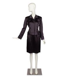John Galliano for Givenchy Black Silk Skirt Suit, 1996
