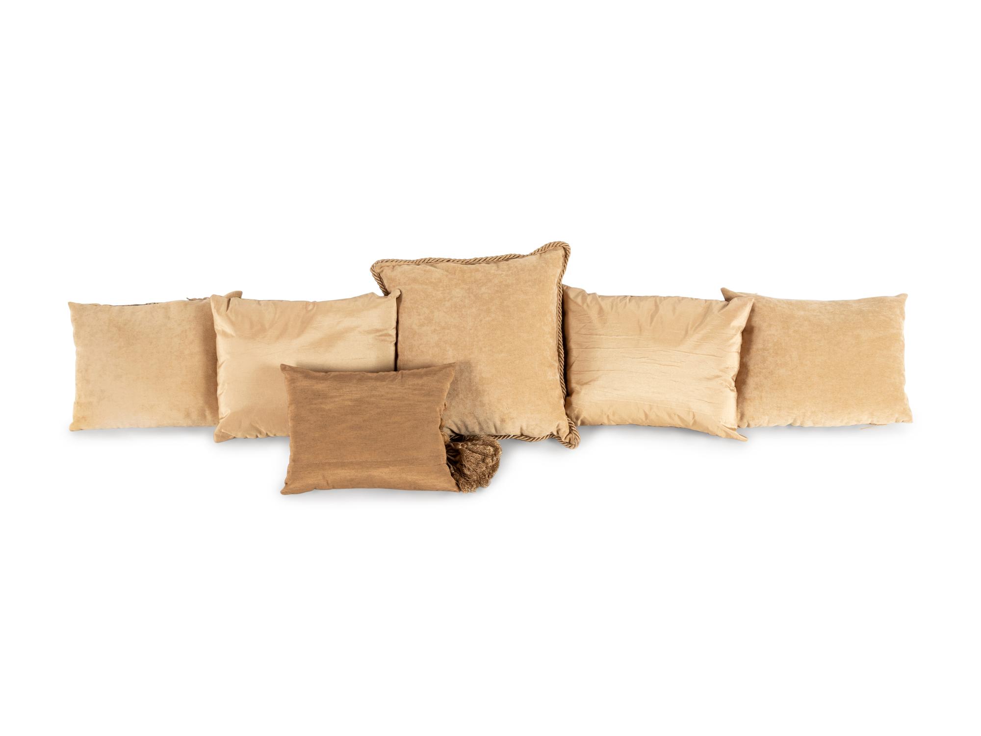 Six Tapestry Upholstered Pillows