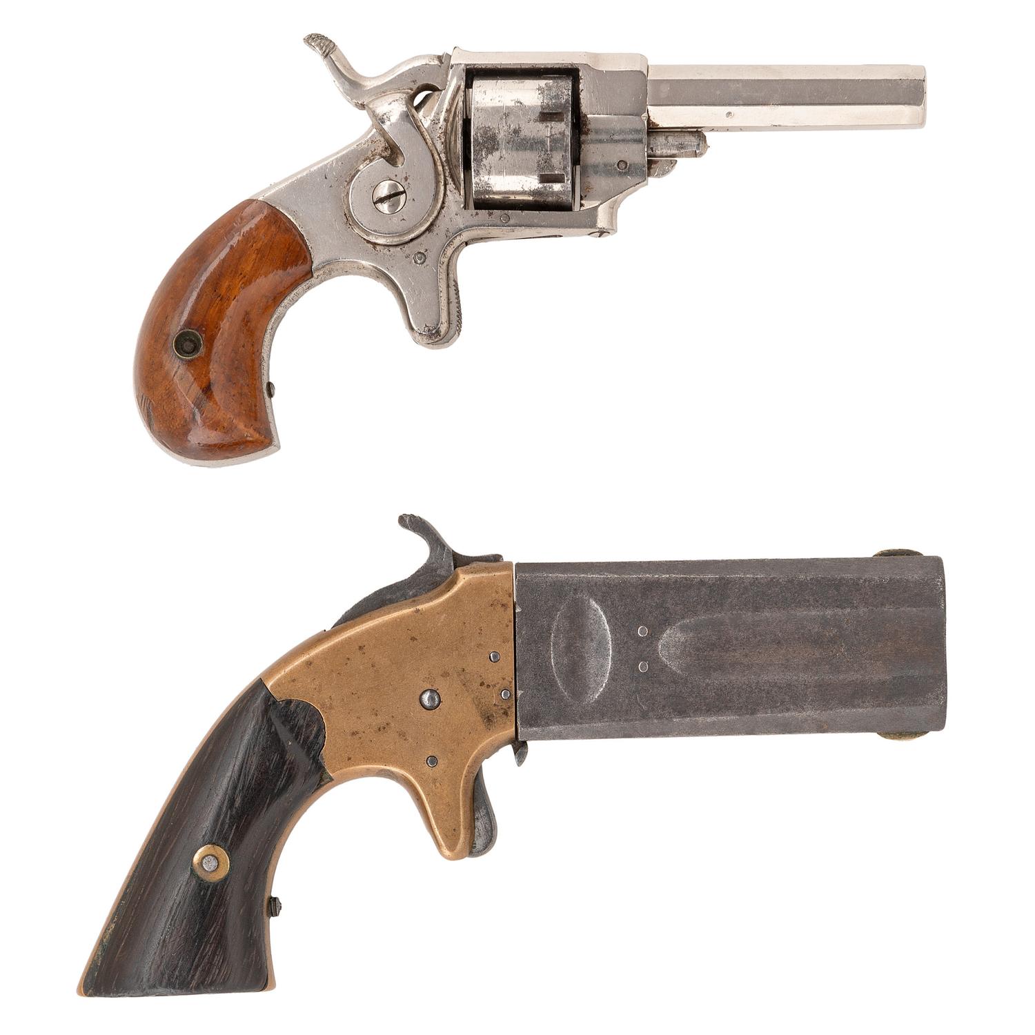 Lot of Two Antique Handguns: American Arms O&U Derringer and Forehand & Wadsworth Revolver