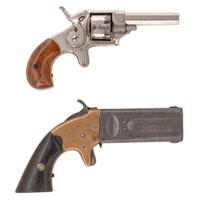 Lot of Two Antique Handguns: American Arms O&U Derringer and Forehand & Wadsworth Revolver