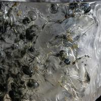 An Unusual Chinese Carved Rutile Quartz 'Pine and Cranes' Brushpot, Bitong 髮晶雕松鶴筆筒
