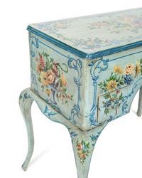 A Louis XV Style Painted Dressing Table with Polychromed Floral Decoration