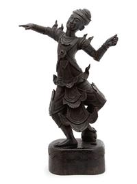 An Asian Carved Wood Dancing Figure — 20TH CENTURY