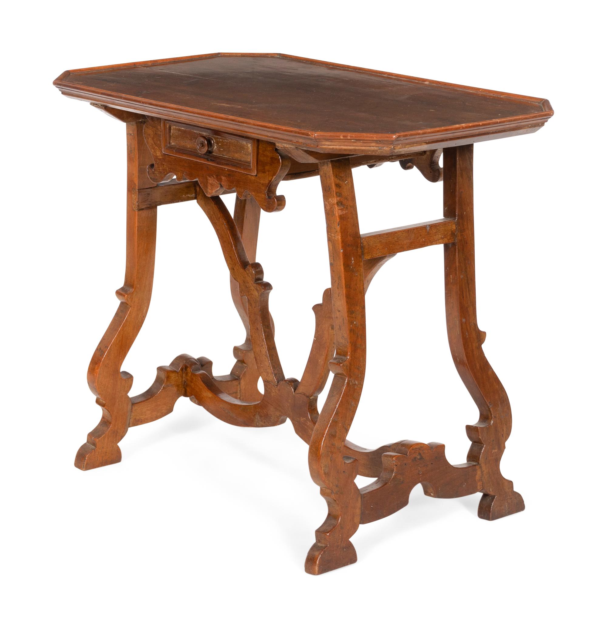 An Italian Baroque Style Walnut Table