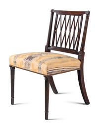 A Set of Ten George III Style Brass Mounted Mahogany Dining Chairs