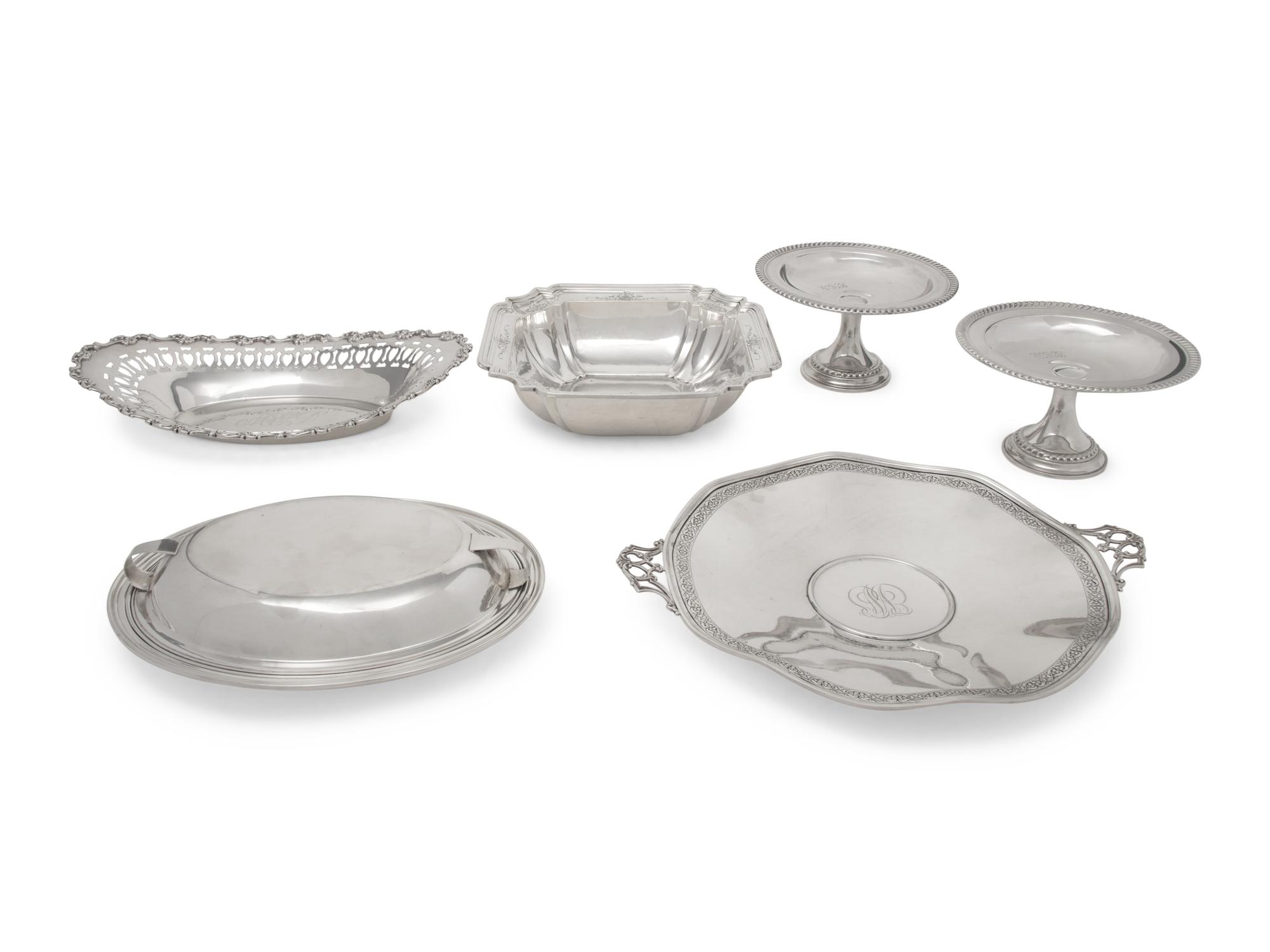Six American Silver Serving Articles