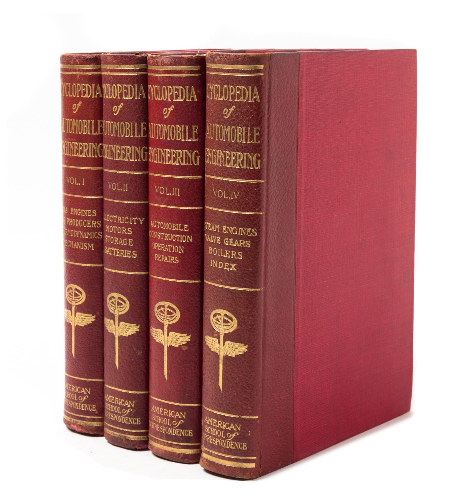 CYCLOPEDIA OF AUTOMOBILE ENGINEERING. Chicago, 1909. 4 vols.