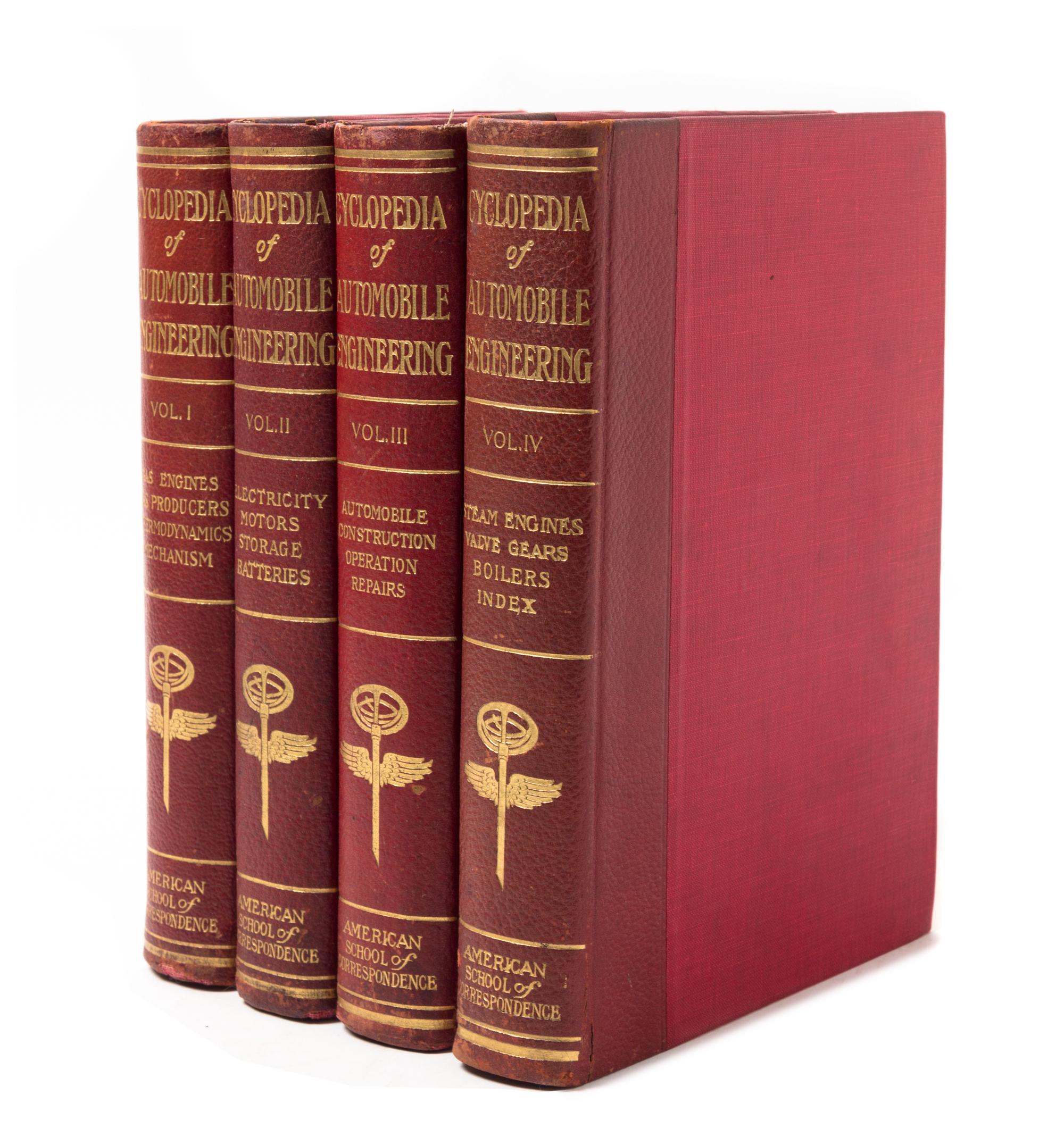 CYCLOPEDIA OF AUTOMOBILE ENGINEERING. Chicago, 1909. 4 vols.