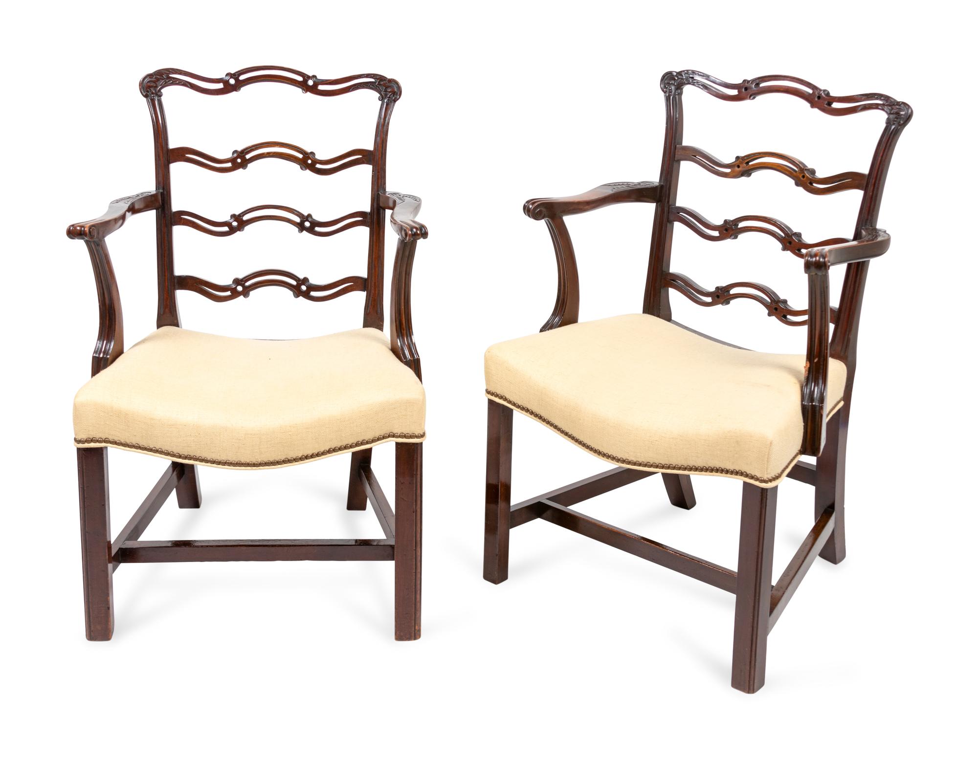 A Set of Five George III Style Mahogany Dining Chairs