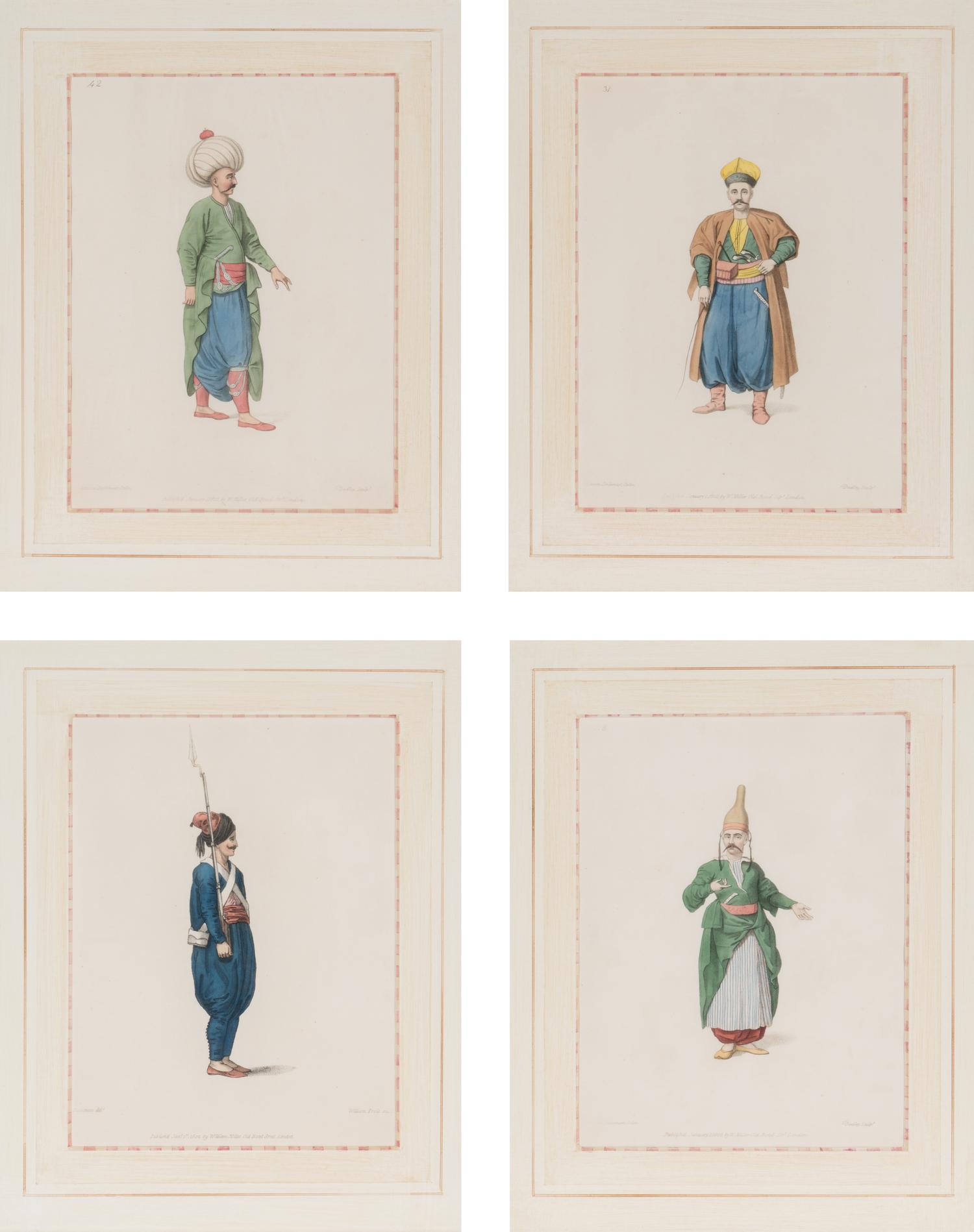 A Set of Four Hand-Colored Engravings by John Dadley After Octavien d'Alvimart