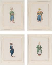 A Set of Four Hand-Colored Engravings by John Dadley After Octavien d'Alvimart