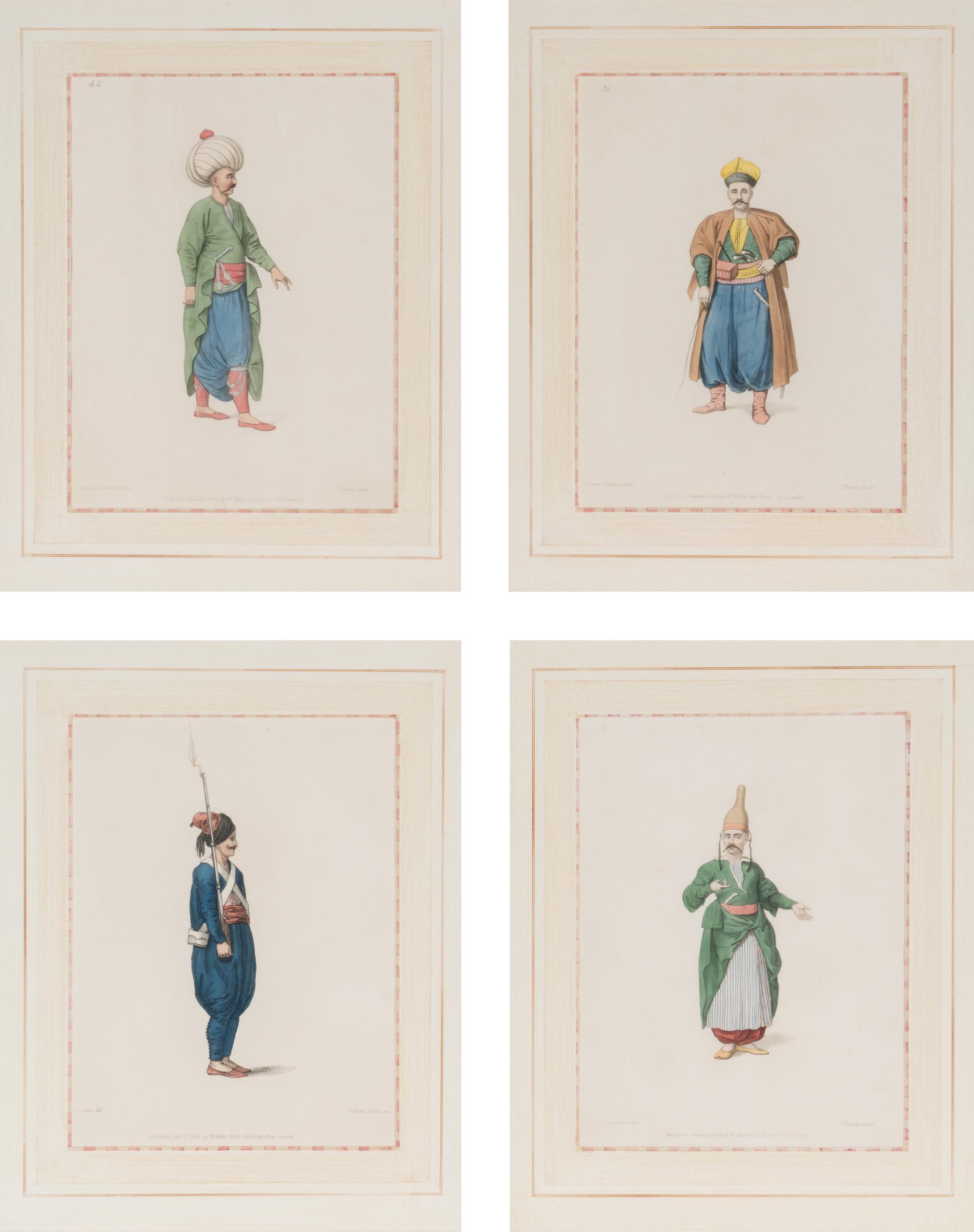 A Set of Four Hand-Colored Engravings by John Dadley After Octavien d'Alvimart