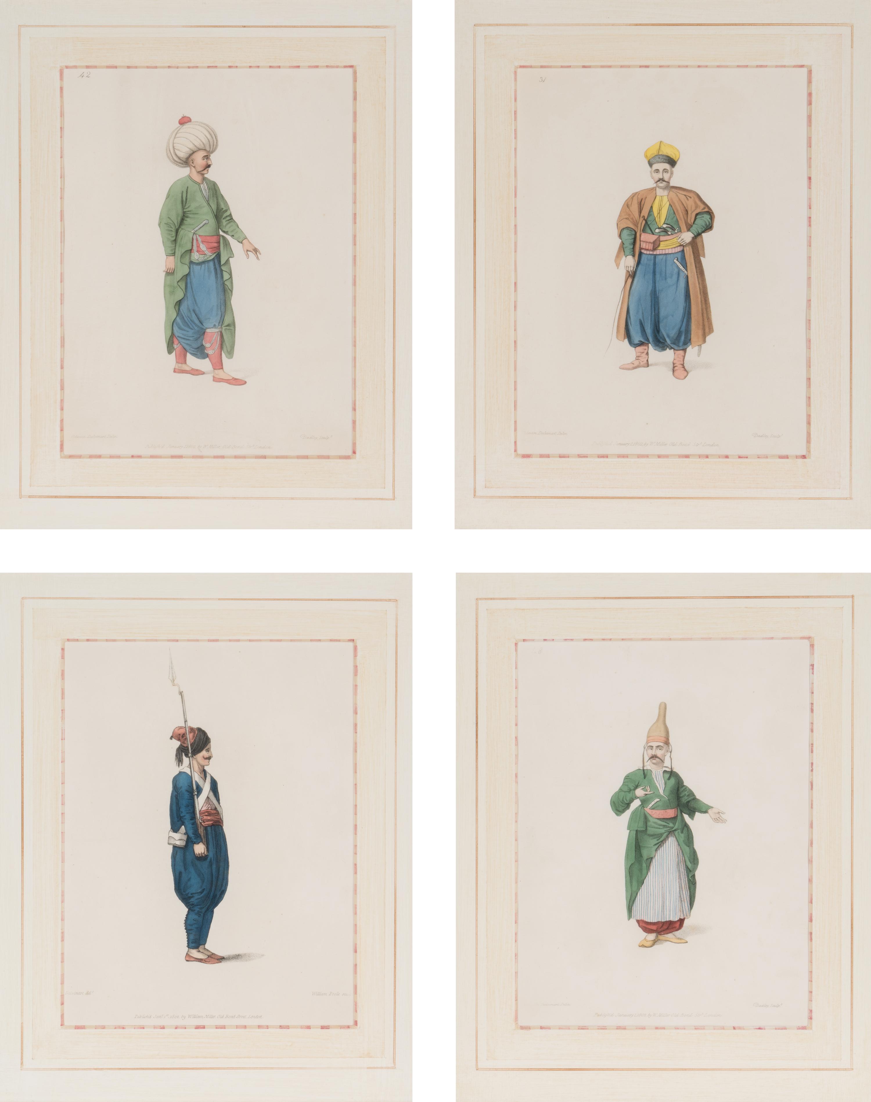 A Set of Four Hand-Colored Engravings by John Dadley After Octavien d'Alvimart