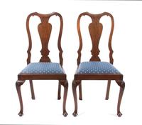 A Set of Four Queen Anne Style Mahogany Side Chairs Height 40 inches. — 20TH CENTURY