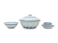 A Partial Set of Chinese Blue and White Porcelain Dinner Service