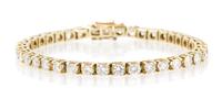 A 14 Karat Yellow Gold and Diamond Line Bracelet, 9.30 dwts.