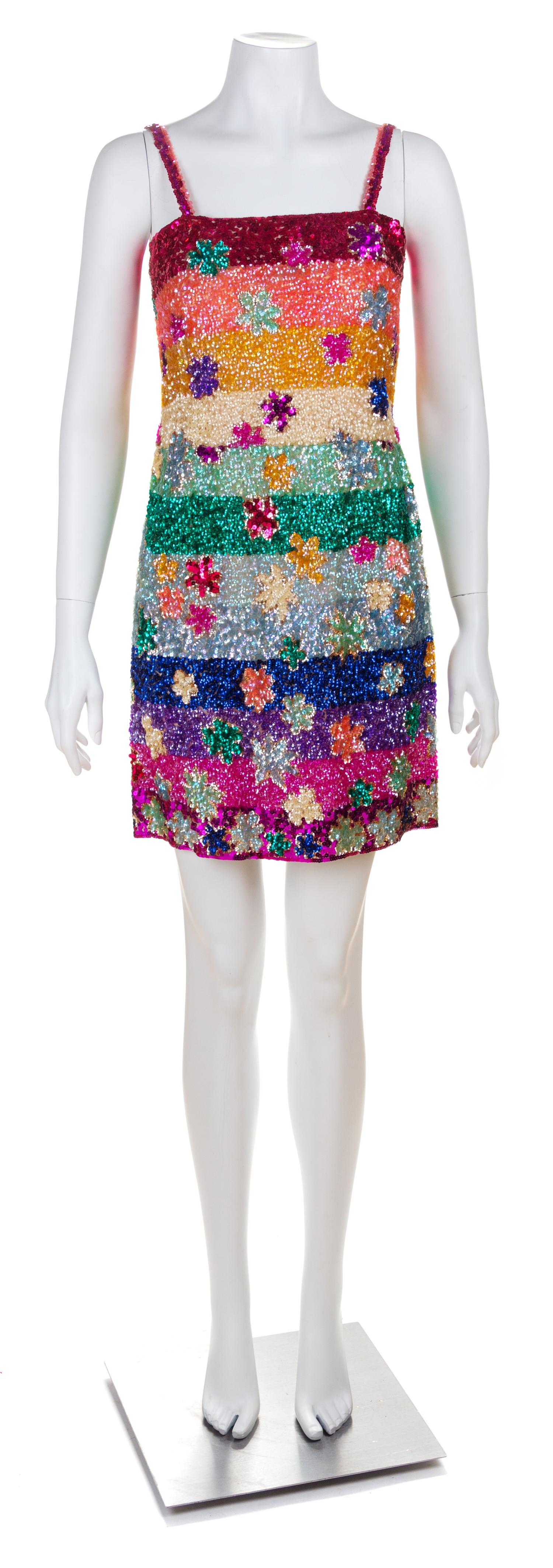 A Christian Dior Multicolor Sequin Dress Ensemble, No size.