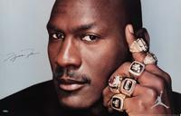 A Michael Jordan Signed Autograph Nike Jumpman Six Rings Poster (Upper Deck Authenticated),