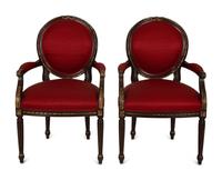 A Set of Eight Louis XVI Style Dining Chairs