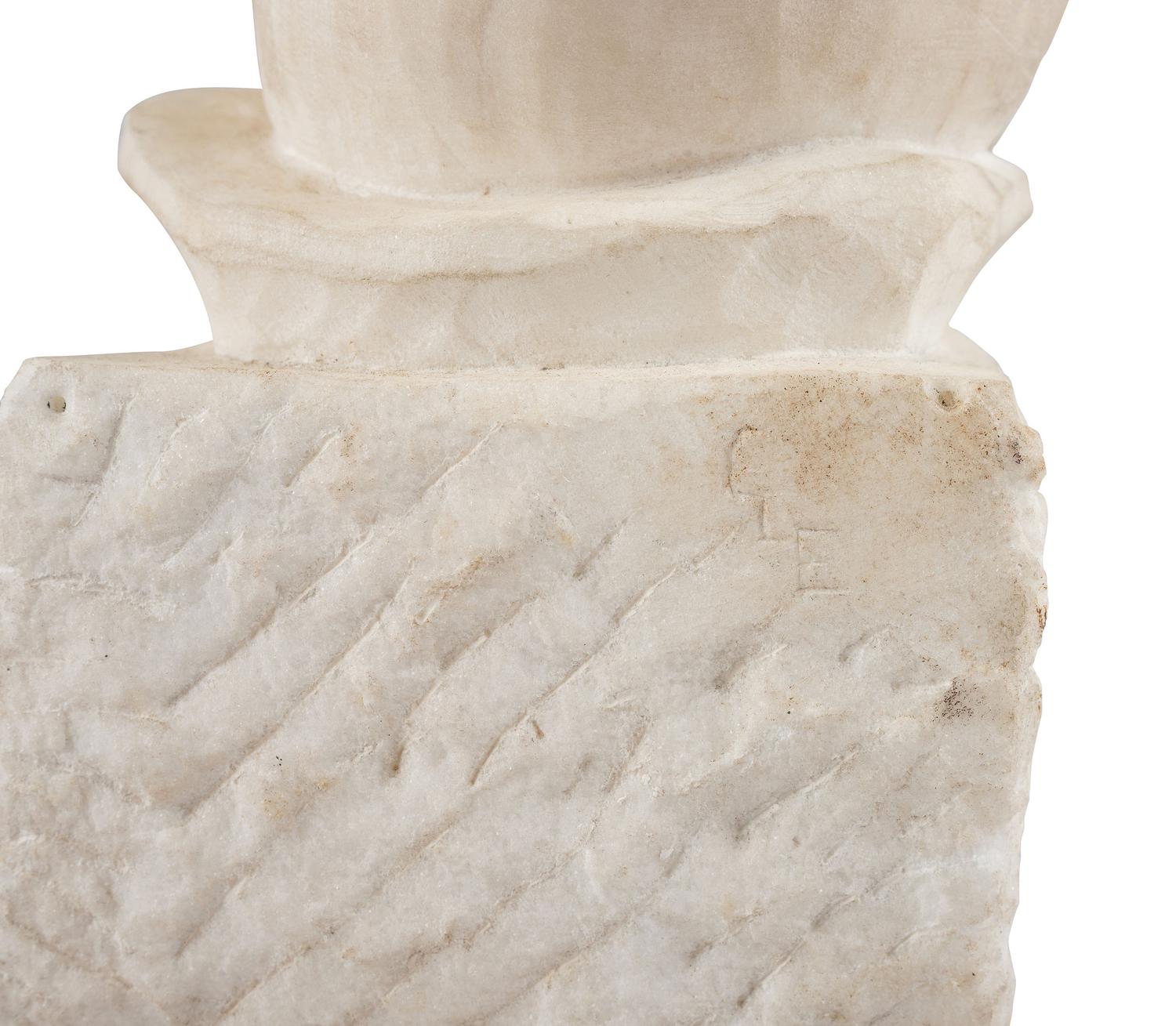 Two Carved White Marble Busts