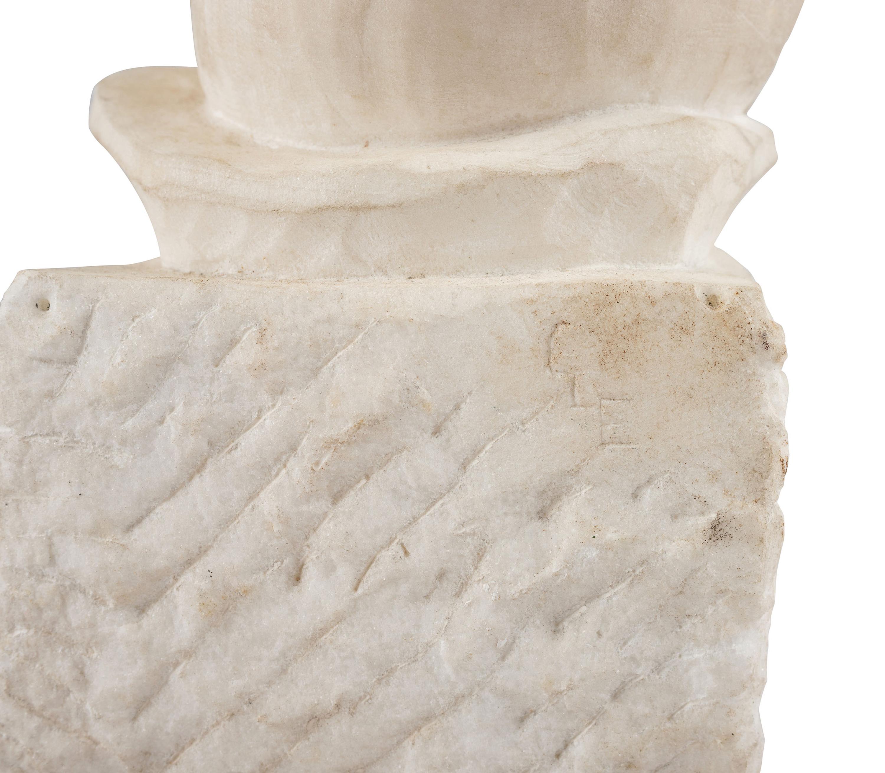Two Carved White Marble Busts