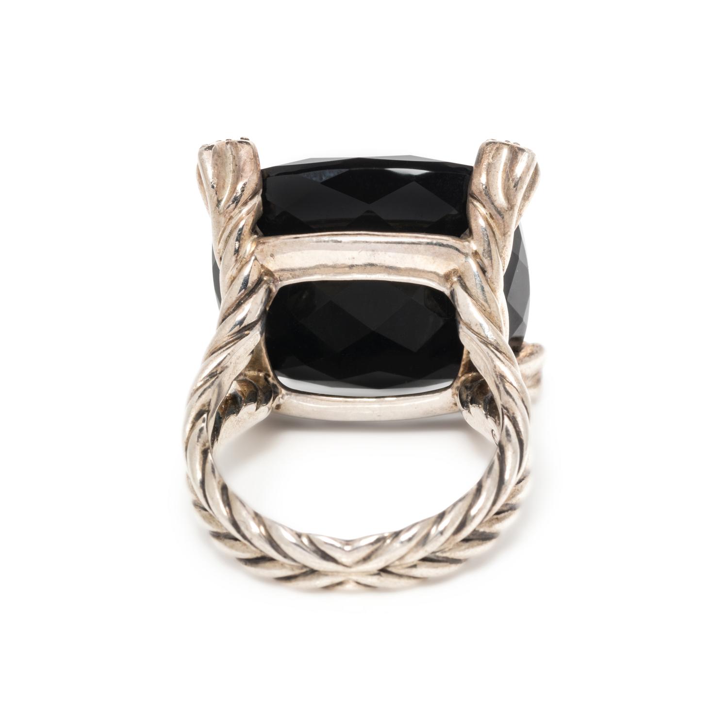 DAVID YURMAN, ONYX AND DIAMOND 'CHATELAINE' RING