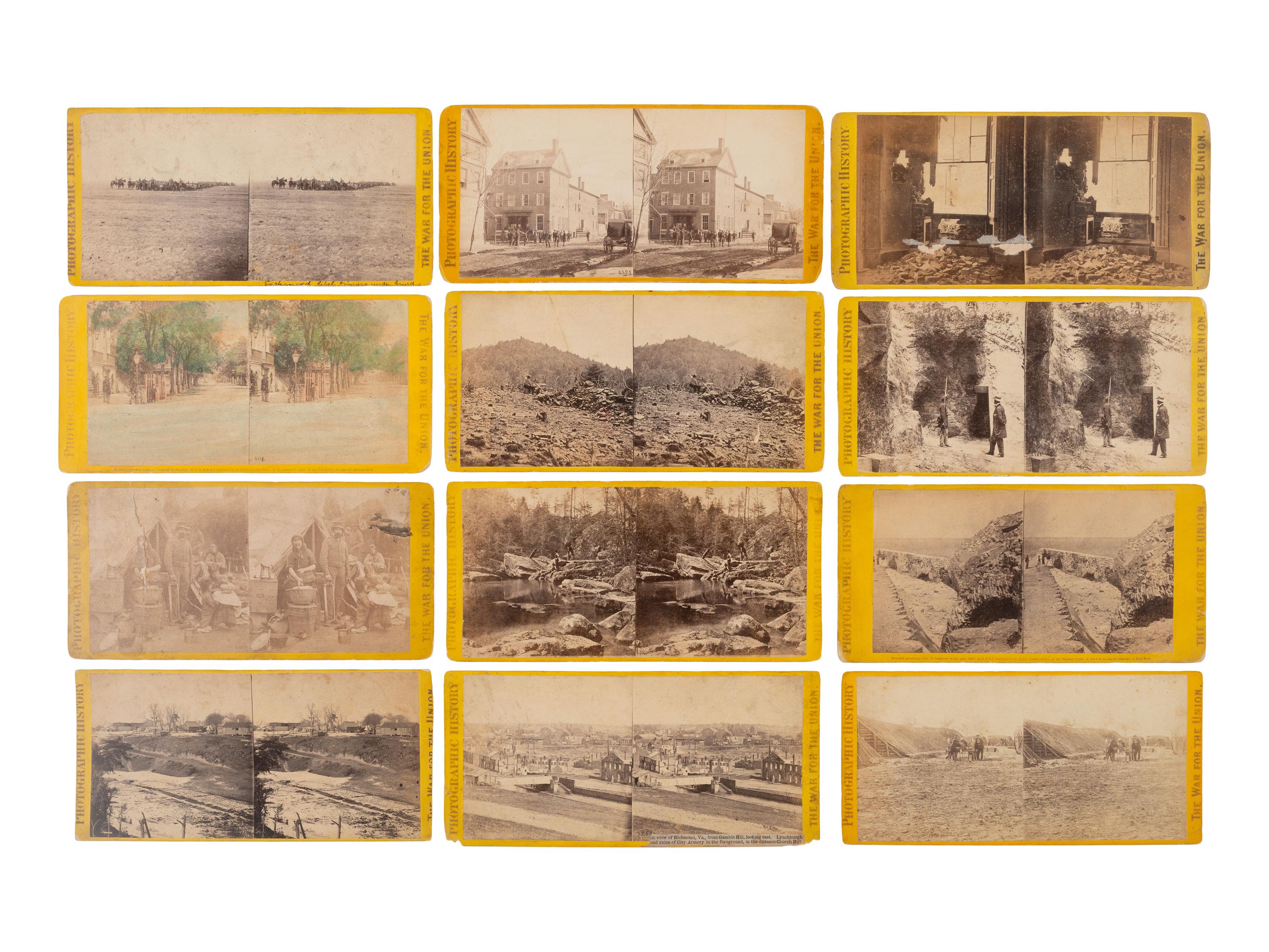 [CIVIL WAR]. A collection of 85 stereoviews from "The War for the Union" series. E. & H.T. Anthony, New York.