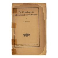 [Science, Medicine & Mathematics] Einstein, Albert. Die grundlage der allgemeinen relativitätstheorie