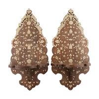 A Pair of Syrian Mother of Pearl Inlaid Lantern Shelves