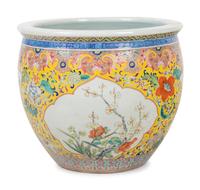 A Chinese Export Enameled Porcelain Jardinière