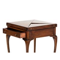 A Georgian Style Mahogany Handkerchief Game Table and Four Chairs with Cane Seats