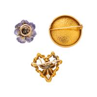COLLECTION OF ENAMEL FLOWER PINS